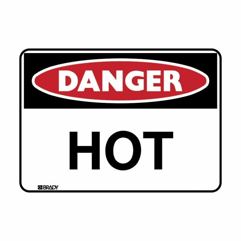Taylor Safety Equipment DANGER HOT. SELF ADHESIVE VINYL. 125mm x 90mm